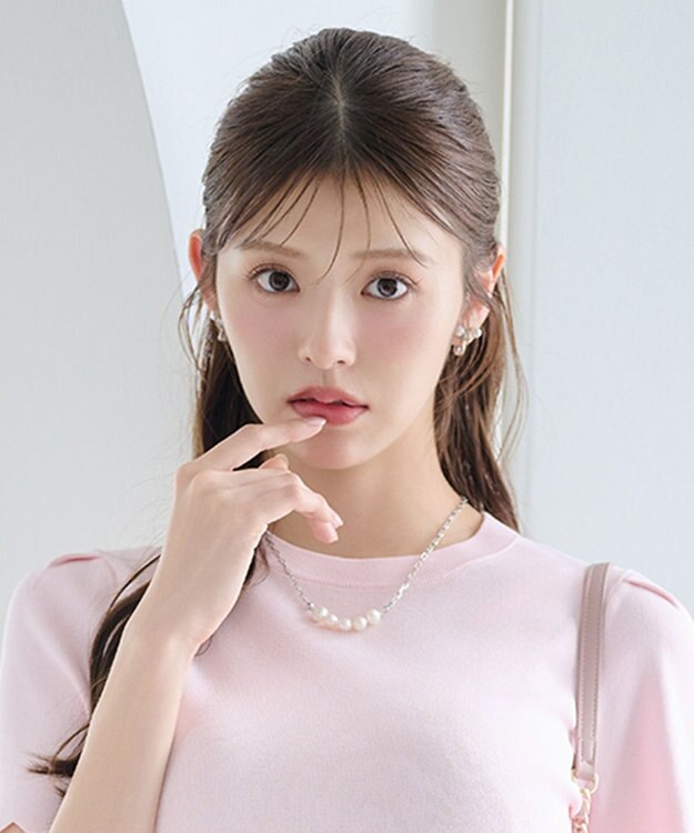 TOCCA LINE PEARL NECKLACE 淡水パールネックレス シルバー系