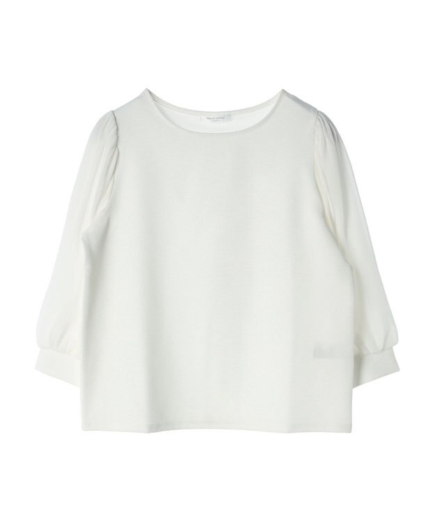 Green Parks 袖異素材使いリップルプルオーバー Off White