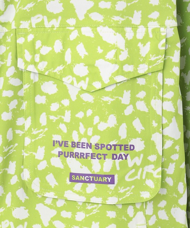 PW CIRCULUS 今が旬！【MEN】【洗える/ストレッチ】アニマルプリント ジップアップ フーデッド ブルゾン ライム系5