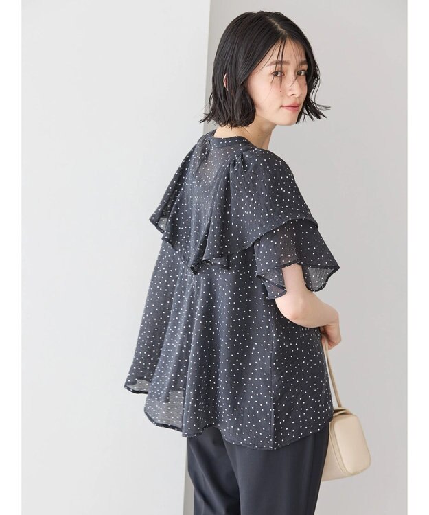 AMERICAN HOLIC 接触冷感シアーフリルブラウス Dot