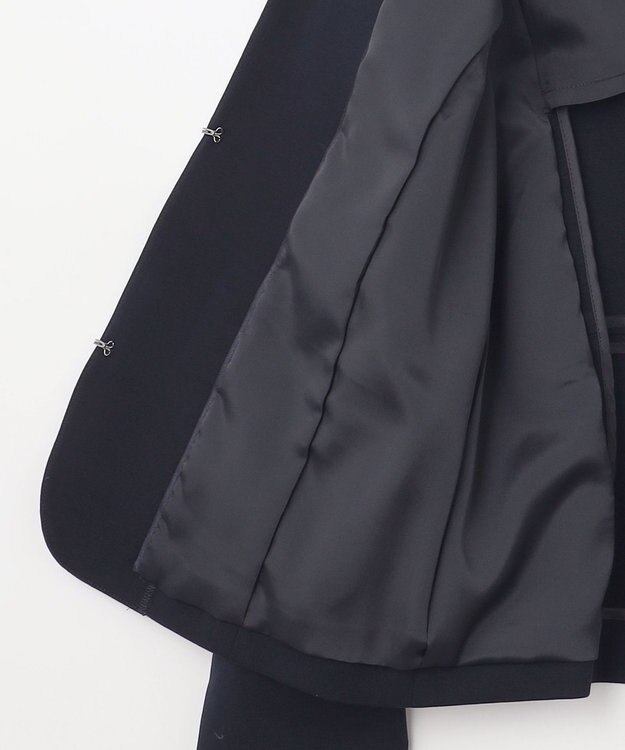 J.PRESS LADIES S 【洗える・UVカット】 アルファクロスジャージー ノーカラー ジャケット ネイビー系