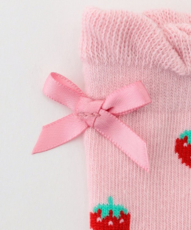 ANY KIDS いちご総柄ソックス ピンク