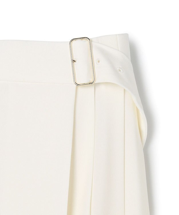 BEIGE， 【セットアップ対応・洗える・BAILA 11月号掲載】ZEPHYR / ウールライクアシンメトリープリーツスカート Ecru