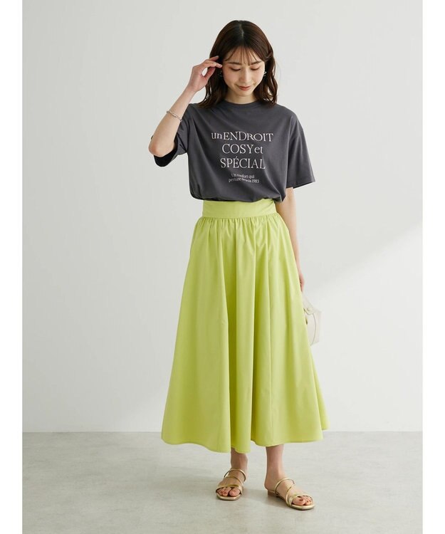 Green Parks ガーリーロゴボックスＴシャツ Charcoal Gray