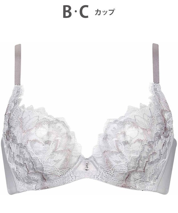 WACOAL 【ハグするブラ】 ブラジャー 体温を感知してカラダになじむ 谷間メイク 脇高設計 レディース BXB418 /ワコール チャコールグレー