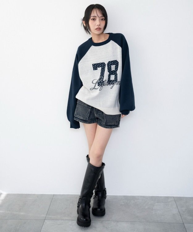 WEGO グラフィックニットプルオーバー 柄8