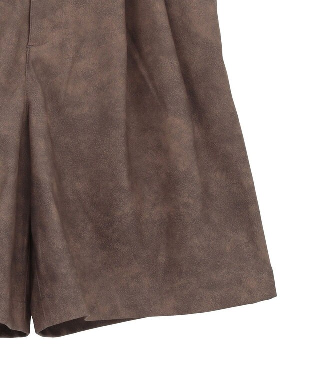Green Parks レザーライクショートパンツ Brown