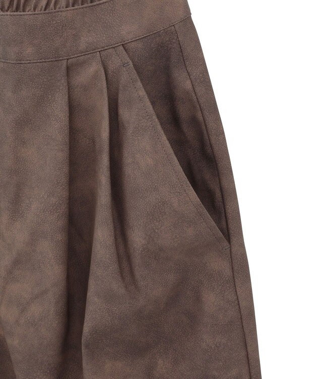 Green Parks レザーライクショートパンツ Brown