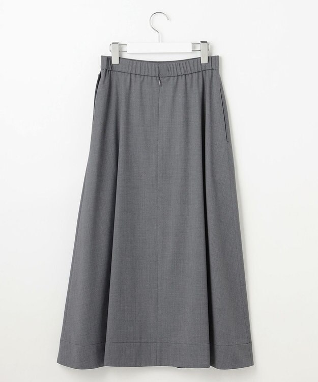 自由区 【洗える】TWラチネストレッチフレア スカート グレー
