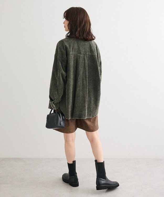 Green Parks レザーライクショートパンツ Brown
