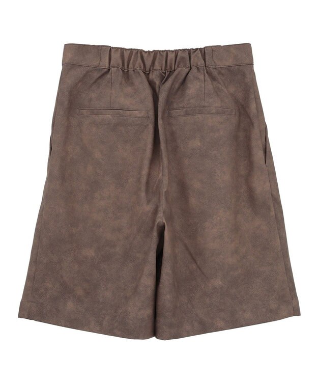 Green Parks レザーライクショートパンツ Brown