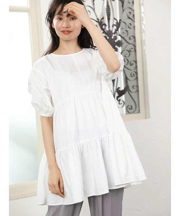 Green Parks ・ＥＬＥＮＣＡＲＥ　ＤＵＥ　ティアードチュニック Off White