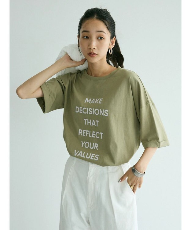 CRAFT STANDARD BOUTIQUE シルケット天竺　ロゴＰＴ　ＢＩＧ　Ｔｅｅ　Ｓ／Ｓ Light Khaki