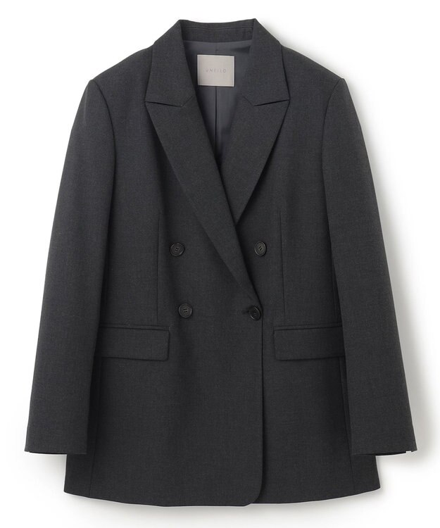 UNFILO L ダブルブレスト ジャケット チャコール