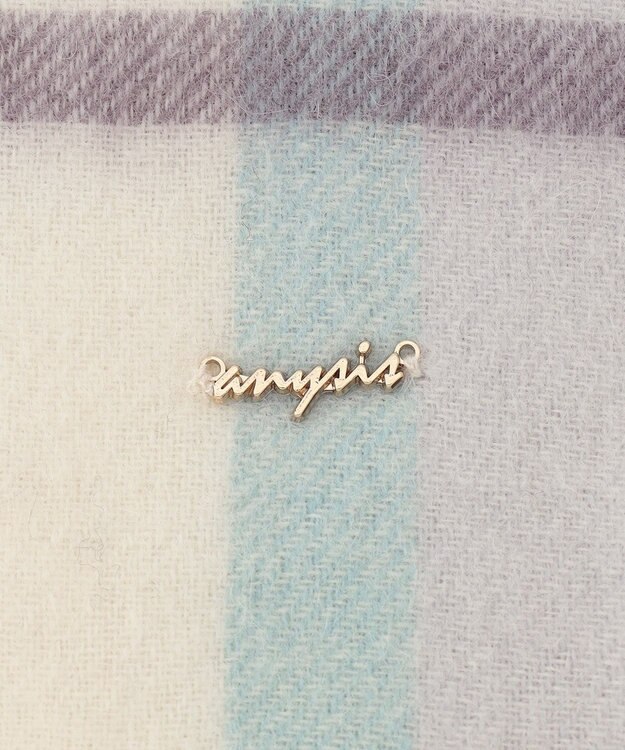 ANY SIS プレミアムカシミヤミックス ストール ブルーグレーチェック