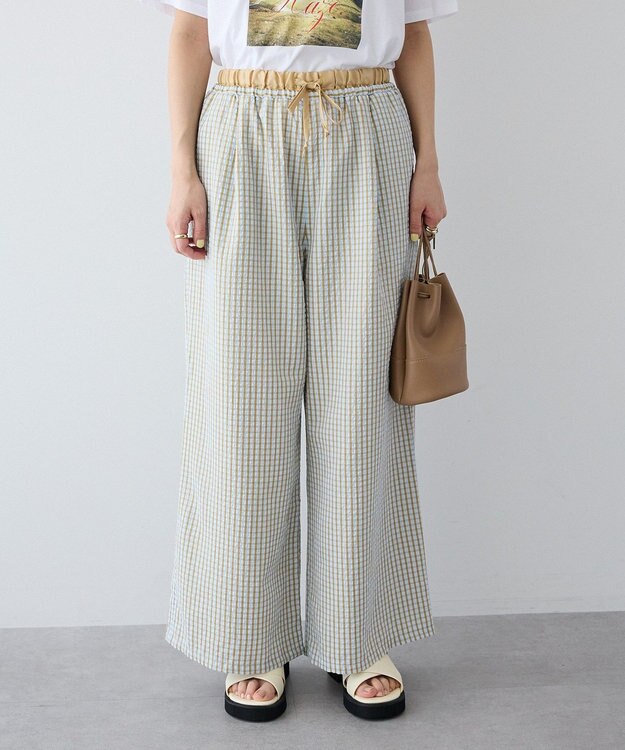 CRAFT STANDARD BOUTIQUE サッカーチェックイージーパンツ Light Blue