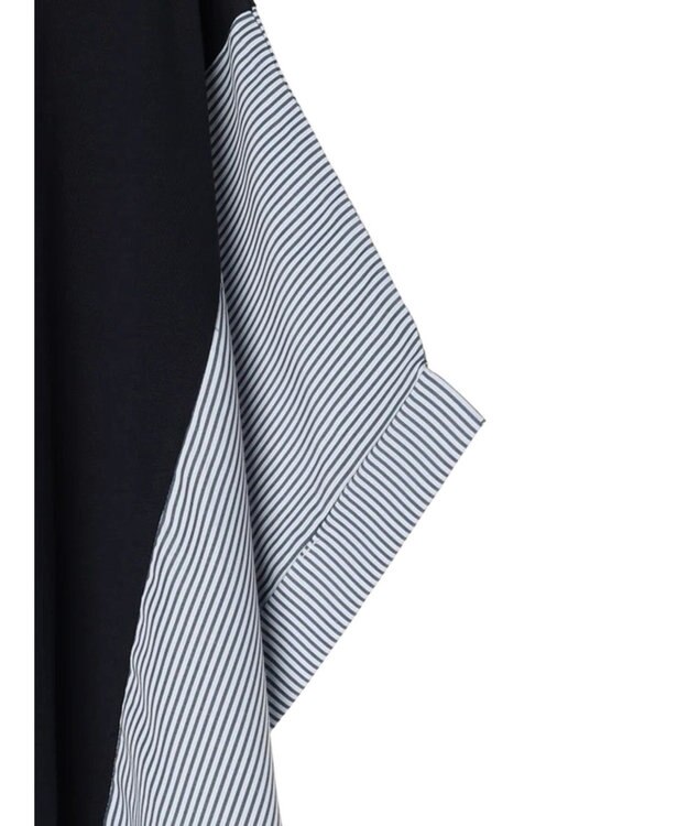 Green Parks 異素材脇切り替えドッキングプルオーバー Navy