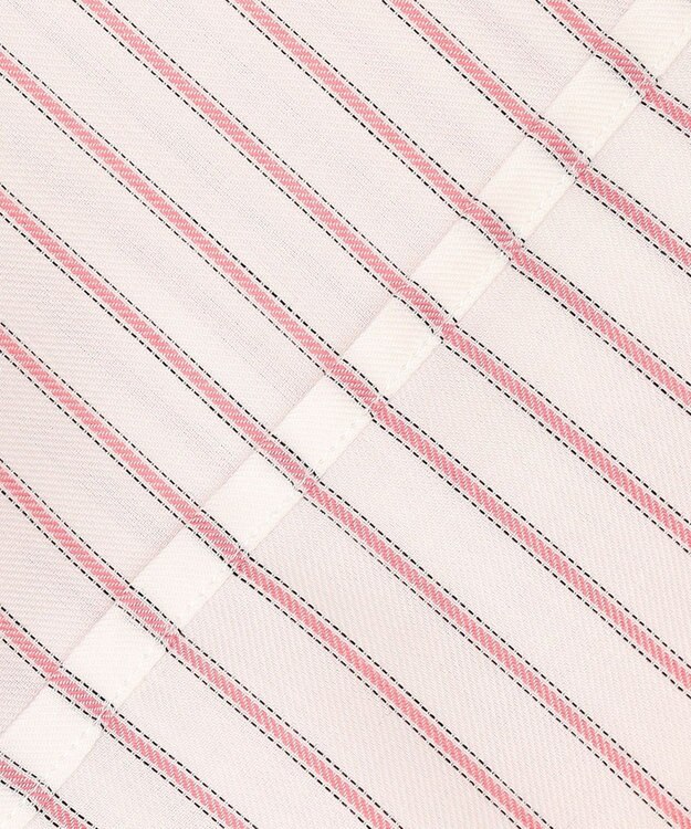 J.PRESS LADIES L 【洗える】ウォッシャブルキュプラツイル シャツ ホワイト×ピンク系