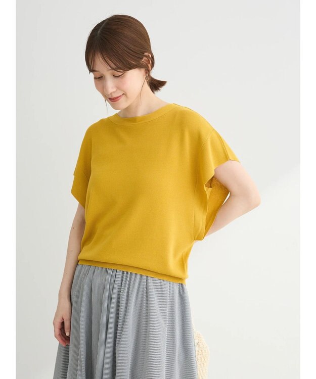 Green Parks 推しニット　フレンチスリーブニットプルオーバー Yellow