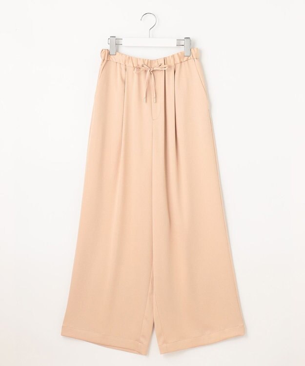 自由区 L 【洗える】チンツサテンタンブラー ワイドパンツ ピンク系