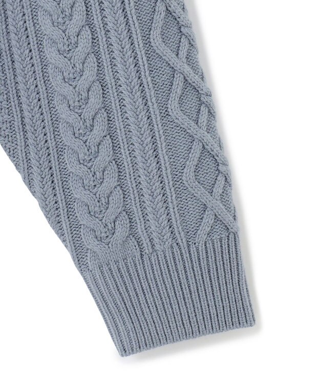 J.PRESS YORK STREET 【UNISEX】アランケーブル クルーニット サックスブルー系