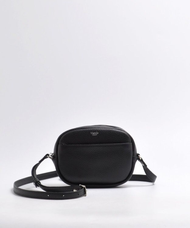 blancle シュリンクレザー ラウンドショルダーバッグ BLACK