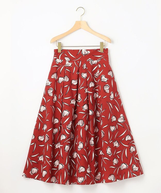 組曲 ディヴェールプリント スカート レッド系5