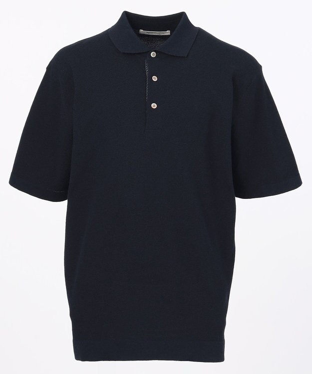JOSEPH ABBOUD MOUNTAIN 【SPACE】OGストレッチコットン ニットポロシャツ ネイビー系