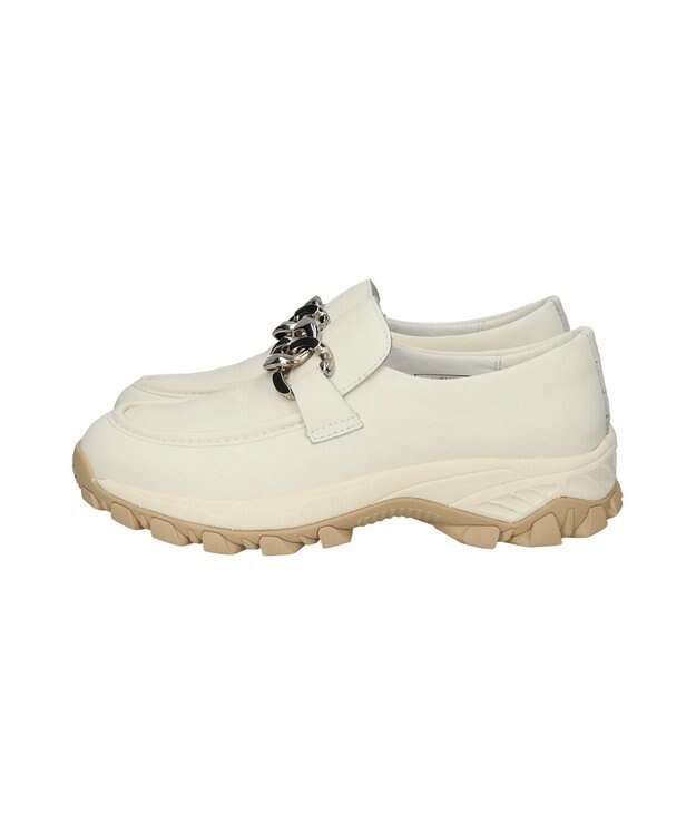 Bridget Birkin 【VINCULUM】防滑メタルチェーンローファー アイボリー