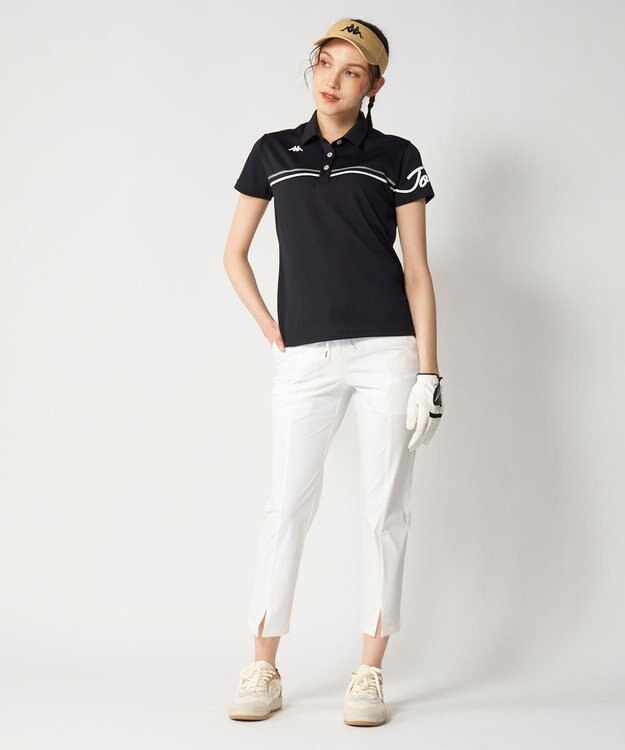 FILA GOLF／marie claire 【Kappa】切り替え半袖ポロシャツ ブラック