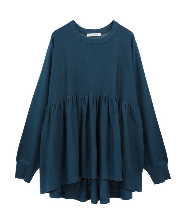 AMERICAN HOLIC ティアードギャザーニットプルオーバー Blue Green