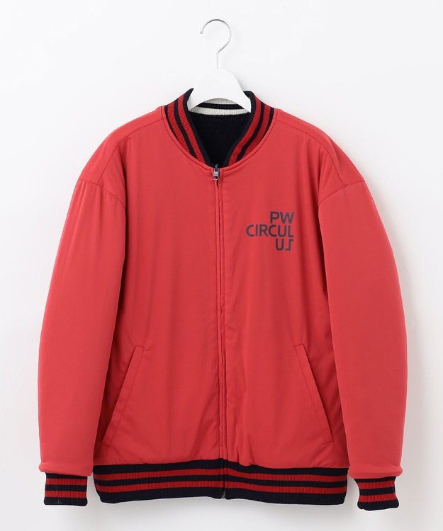 PW CIRCULUS 【WOMEN】【撥水/防風】リバーシブル ボア ジップアップ ブルゾン ネイビー×レッド
