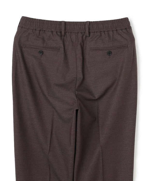 JOSEPH HOMME 新素材【ストレッチ/ウエストゴム仕様】ウール混キャリーマンストレッチ ドロスト付ストレートパンツ / HOVE ダークブラウン系