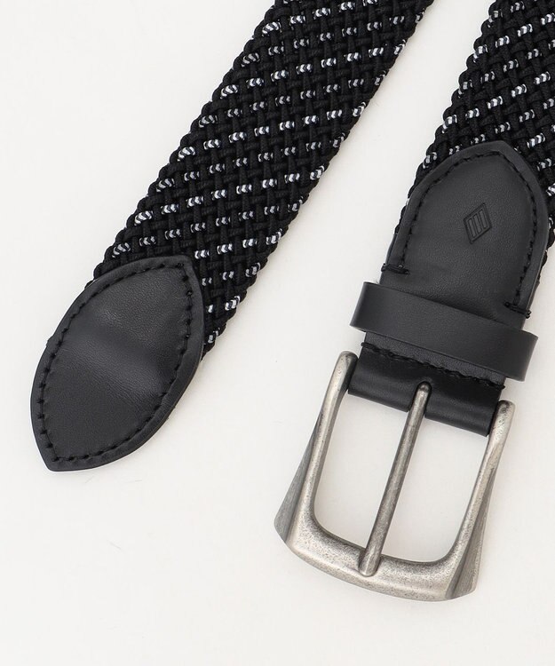 JOSEPH ABBOUD 【キングサイズ・イタリア素材・ストレッチ・日本製】 ストレッチミックスメッシュレジメンタル ベルト グレー系