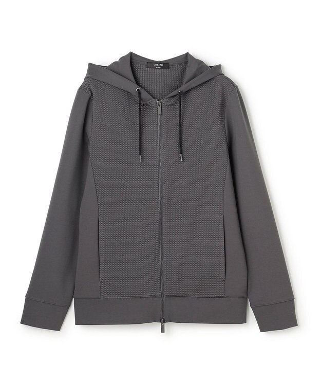 JOSEPH HOMME 【オリジナル素材 】ライトタックジャージー   ジップアップフーディー グレー系