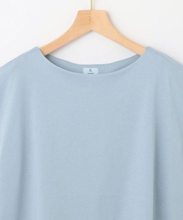 組曲 L 【WEB限定】シルケットポンチフレンチスリーブ カットソー サックスブルー系