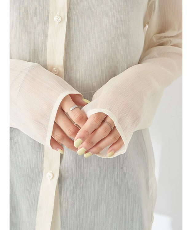 earth music&ecology シアーハイネックシャツ Yellow