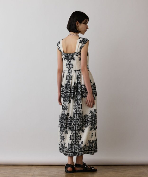 近年モデル【極美品】グレースコンチネンタル グログランジャガードシャツドレス　紺 フレームジャガードドレス / GRACE CONTINENTAL | ファッション