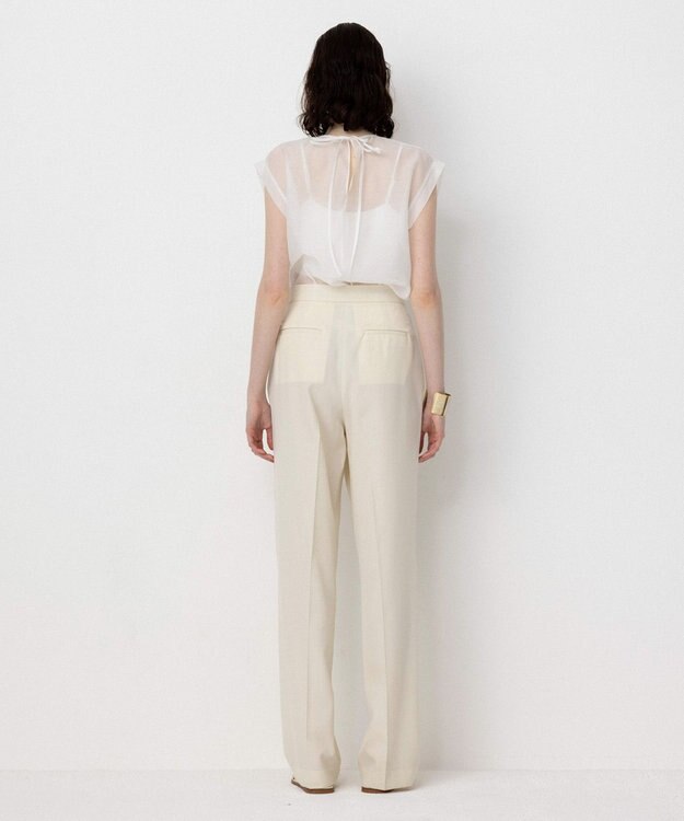 NAVE 【Nave・洗える/シアー素材】シアーリンクル ノースリーブブラウス ホワイト系