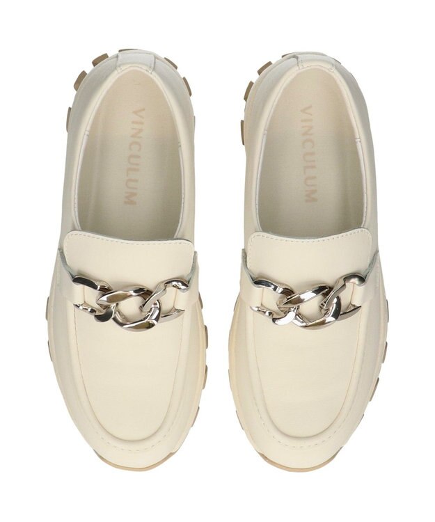 Bridget Birkin 【VINCULUM】防滑メタルチェーンローファー アイボリー