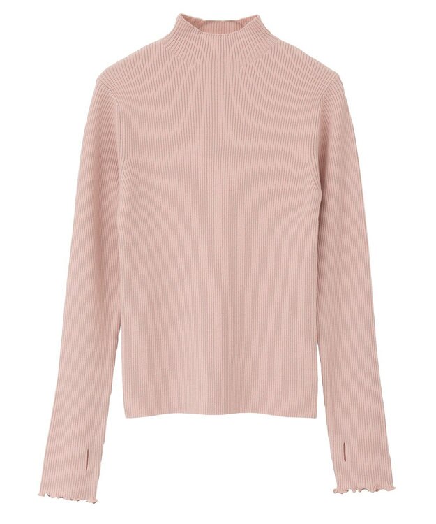 earth music&ecology ハートプレートリブニットプルオーバー Pink