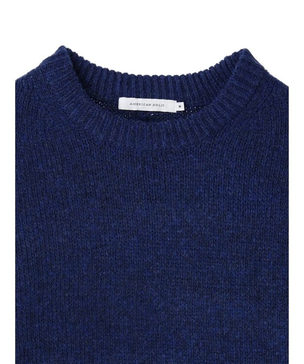 AMERICAN HOLIC サイドスリット袖ボリュームニットプルオーバー Blue