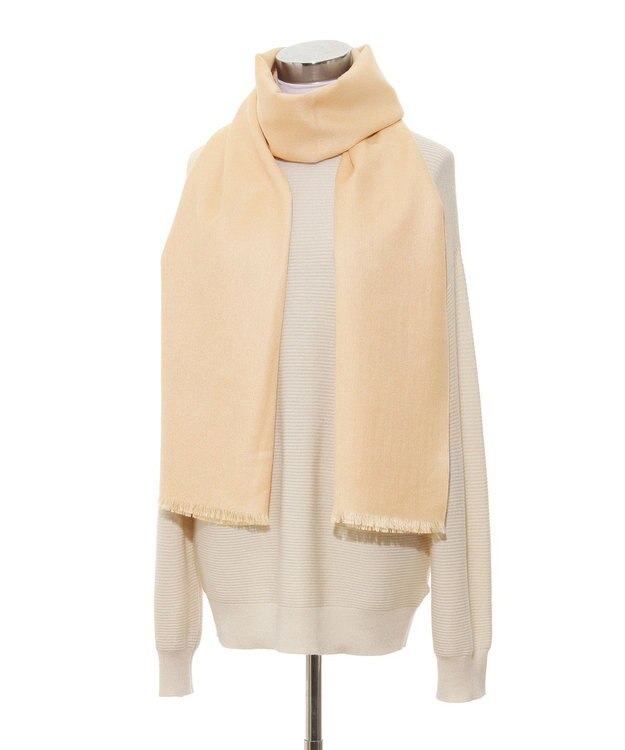 MOONBAT FURLA シルクカシミヤ無地ストール/幅55cm/UV/洗える ベージュ