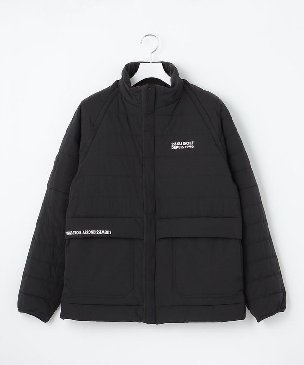 23区GOLF 【MEN】【防風/撥水/ストレッチ】【袖取り外しで2WAY】キルティング ブルゾン ブラック系