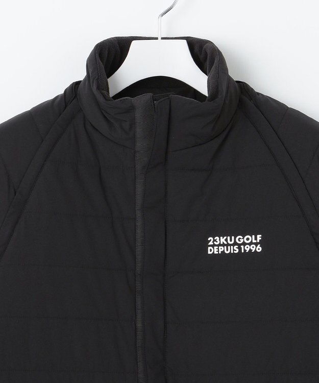 23区GOLF 【MEN】【防風/撥水/ストレッチ】【袖取り外しで2WAY】キルティング ブルゾン ブラック系