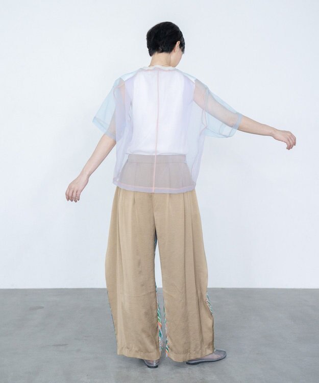 COQ SHEER ORGANZA T シアーTシャツ サックス