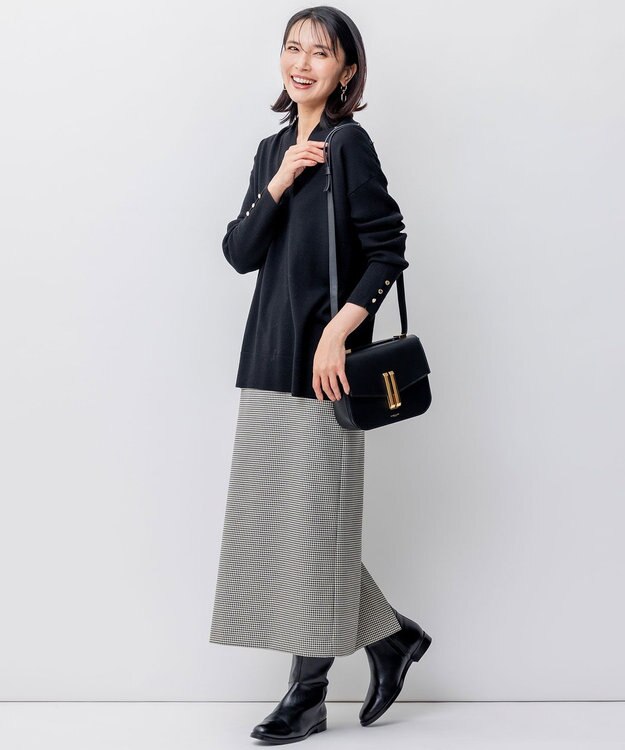 23区 L ガンクラブチェック タイトスカート ブラック系3