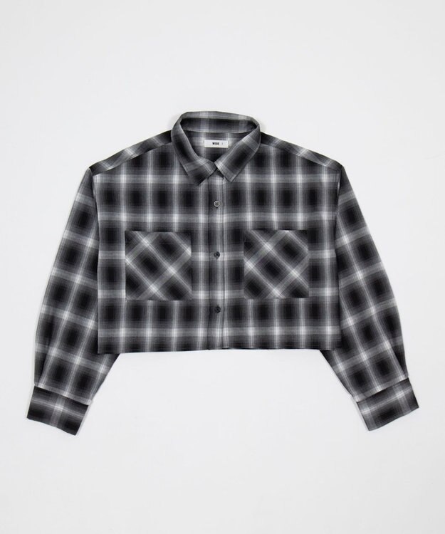 WEGO ショートチェックシャツ ブラック