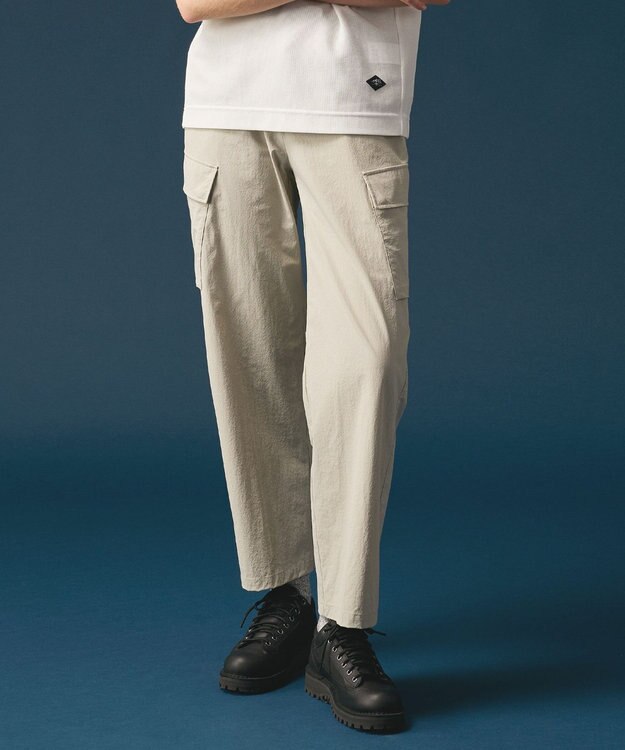 JOSEPH ABBOUD MOUNTAIN 【2wayストレッチ/軽量/ECO撥水】ナイロンリップ2wayストレッチ トレッキングカーゴパンツ ライトグレー系