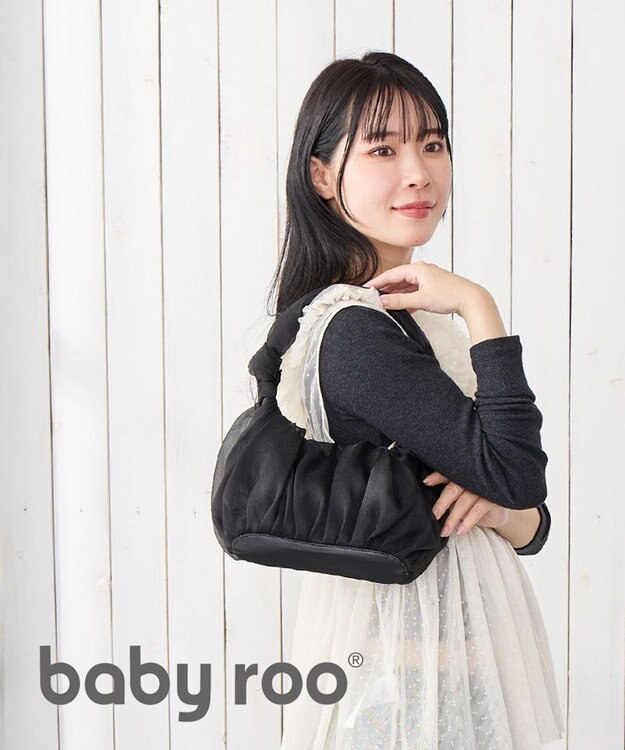 ROOTOTE 3640【メタリックレース】SC.ベビールー.チュールワンハンドル-A 03：ブラック